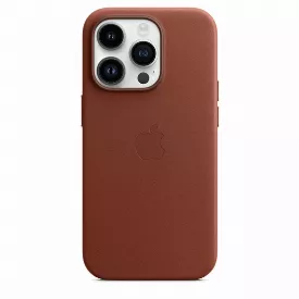 Чехол iPhone 14 Pro Leather Case, коричневый